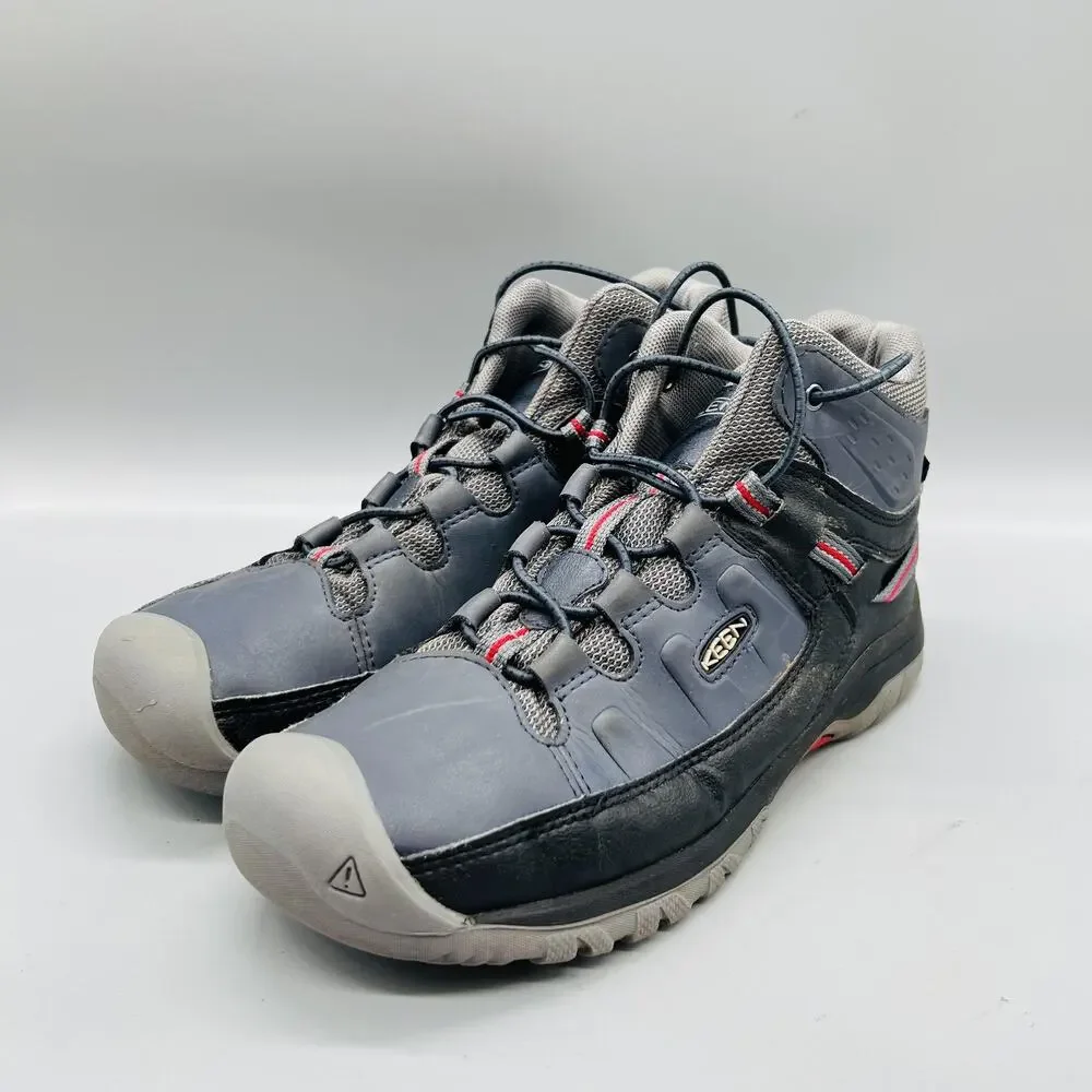 Keen Boots Youth 6 Blue Leather KEENDRY Waterproof Ankle Snow Hiking Shoes